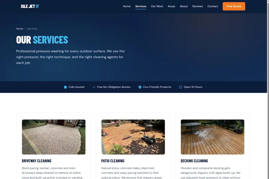 Isle Jet It website, built by Jake